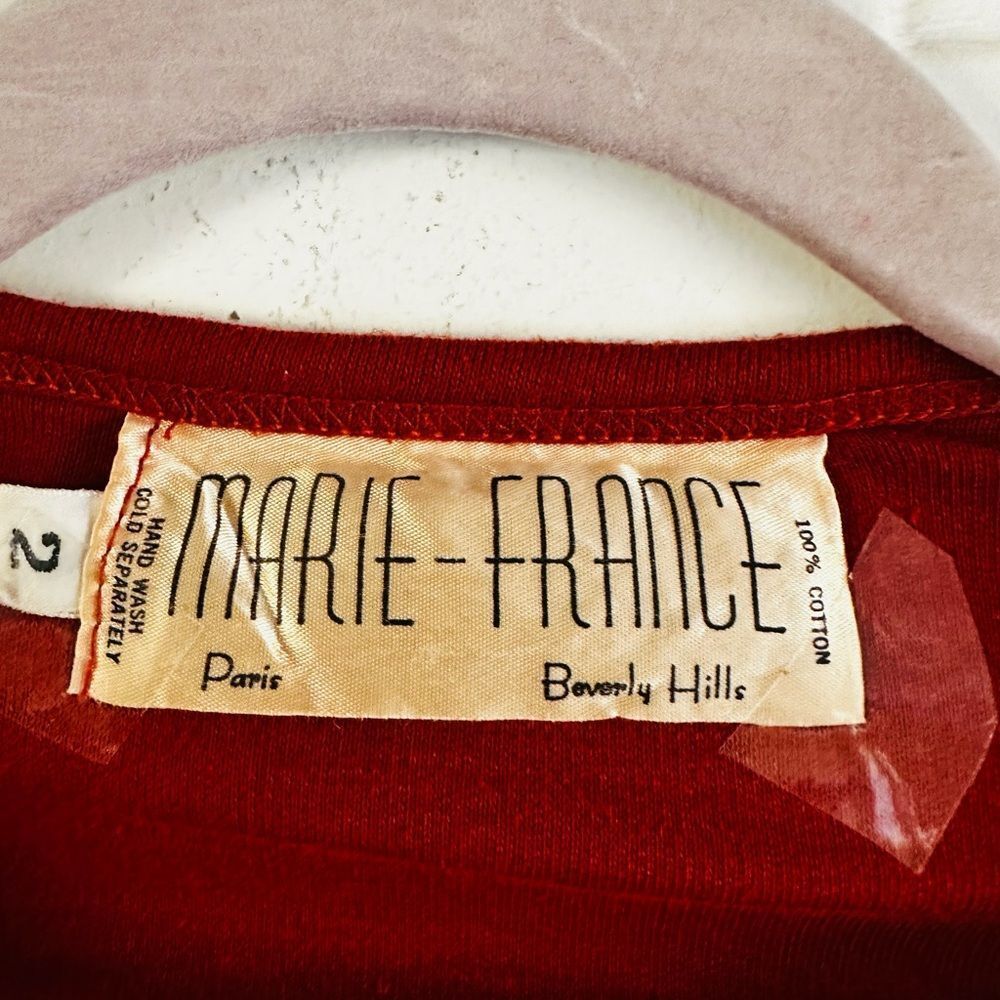 Marie-France Vintage Tshirt Beverly Hills Paris sz xxs - Picture 5 of 5
